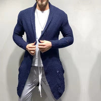 FLORIAN - LÄSSIGE LANGE STRICKJACKE – Marine