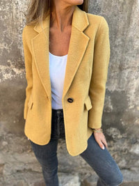 SYLVIA - BLAZER AUS WOLLE MIT REVERS – Gelb