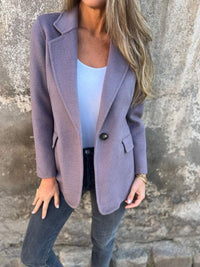 SYLVIA - BLAZER AUS WOLLE MIT REVERS – Lila
