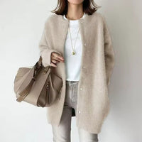 WIOLETTA - MODISCHE KASCHMIR-STRICKJACKE – Beige