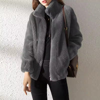 CARLA - FLEECEJACKE MIT REISSVERSCHLUSS – Grau