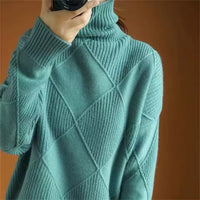 YVONNE - ROLLKRAGENPULLOVER – Grün