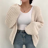 CHRISTA - ÜBERGROSSE STRICKJACKE – Weiß