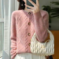 KATRIN - STRICKJACKE MIT KNÖPFEN – Hellpink