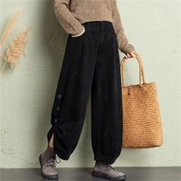 BEATE - WEITE CORDHOSE – Schwarz