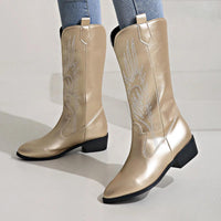 Weiche Western-Cowboystiefel für Damen | Bequem – Gold