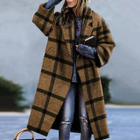 Warmer Damen Wintermantel | Langer Schnitt – Khaki