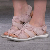 Heidi - Damen Sandalen mit Klettverschluss und Mesh-Einsätzen – Rosa