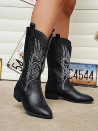 Weiche Western-Cowboystiefel für Damen | Bequem – Schwarz