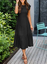 Daisy™ | Elegantes bauchbedeckendes Kleid – Schwarz