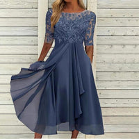 Margherita | Elegantes Spitzenkleid – Blau