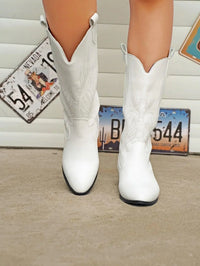 Damen Cowboystiefel Zum Hineinschlüpfen | Bequem – Weiß
