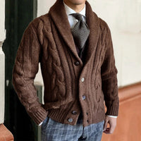 Gestrickte Herren Strickjacke – Braun