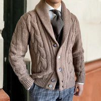 Gestrickte Herren Strickjacke – Khaki