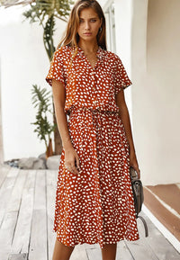 Sophia - Schickes bequemes Kleid – Orangerot