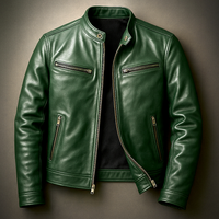Dominik | Herren Vintage Lederjacke Zeitlos – Grün
