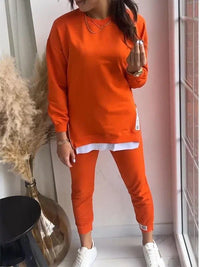 BELINDA - BAGGY SWEATSHIRT UND JOGGINGHOSE IM SET – Orange