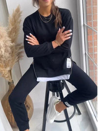 BELINDA - BAGGY SWEATSHIRT UND JOGGINGHOSE IM SET – Schwarz