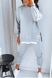 BELINDA - BAGGY SWEATSHIRT UND JOGGINGHOSE IM SET – Grau