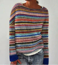 Dorothea | Weicher Rundhals Strickpullover – Regenbogen