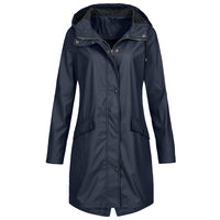 Regenjacke Damen Übergangsjacke | Funktional & Mit Kapuze – Marine Blau