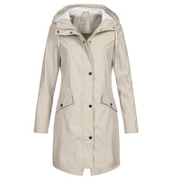 Regenjacke Damen Übergangsjacke | Funktional & Mit Kapuze – Beige