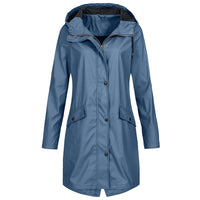 Regenjacke Damen Übergangsjacke | Funktional & Mit Kapuze – Blau