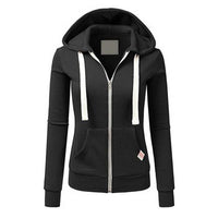 Damen-Kapuzenpullover mit Reißverschluss und Kapuze | Winter – Schwarz