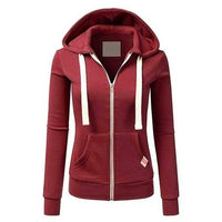Damen-Kapuzenpullover mit Reißverschluss und Kapuze | Winter – Rot