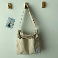 MATILDE - CORDTASCHE MIT MEHREREN FÄCHERN – Beige