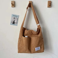 MATILDE - CORDTASCHE MIT MEHREREN FÄCHERN – Braun