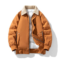 Klewrith | Luxuriöse Herren Winterjacke mit Frostschutz und Fell-Edition – Orange