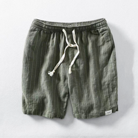 Finley Gestreifte Shorts mit Kordelzug – Grün