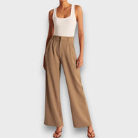 Alva – Weite Hose mit hoher Taille – Khaki
