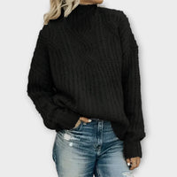 Sophie | Gemütlicher Strickpullover lässig und modern – Schwarz
