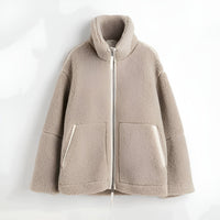 Tess | Teddyfleece-Jacke – Kaffee