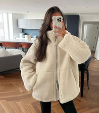 Wimase | Stylische und warme Sherpa-Jacke – Weiß