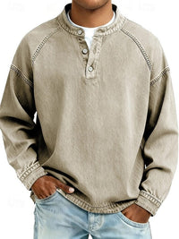 Calor - Soft-Touch-Henleyshirt – Khaki