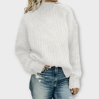Sophie | Gemütlicher Strickpullover lässig und modern – Weiß