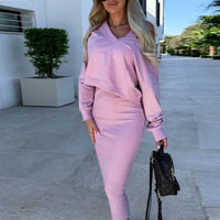 Cassy - Legere Sweatshirt- und Kleid-Kombination – Rosa