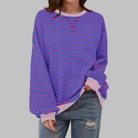 Lucy™ - Lässiger Gestreifter Pullover – Lila
