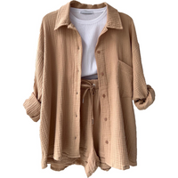 Leonie | Lässiges Baumwoll-Loungewear-Set – Khaki