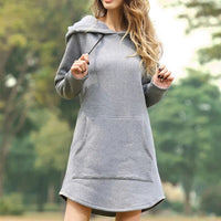 Sophie | Elegantes Hoodie-Kleid Damen casual & bequem – Grau