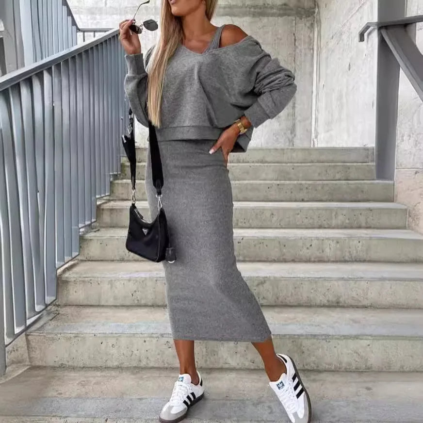 Cassy - Legere Sweatshirt- und Kleid-Kombination