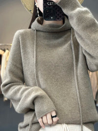 Poirith | Eleganter Rollkragenpullover – Braun