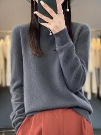 Anette | Warmer Kaschmir-Pullover für kalte Tage – Dunkelgrau