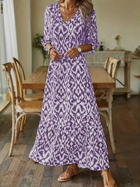 Mira - Maxikleid mit halben Ärmeln – Lila