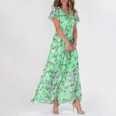 Floria - Rüschen V-Ausschnitt Kleid
