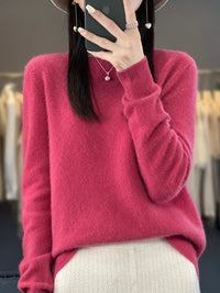 Anette | Warmer Pullover für kalte Tage – Himbeerrot