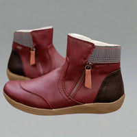 Valeska | Premium Wasserdichte Lederstiefel mit Fußstütze – Rot
